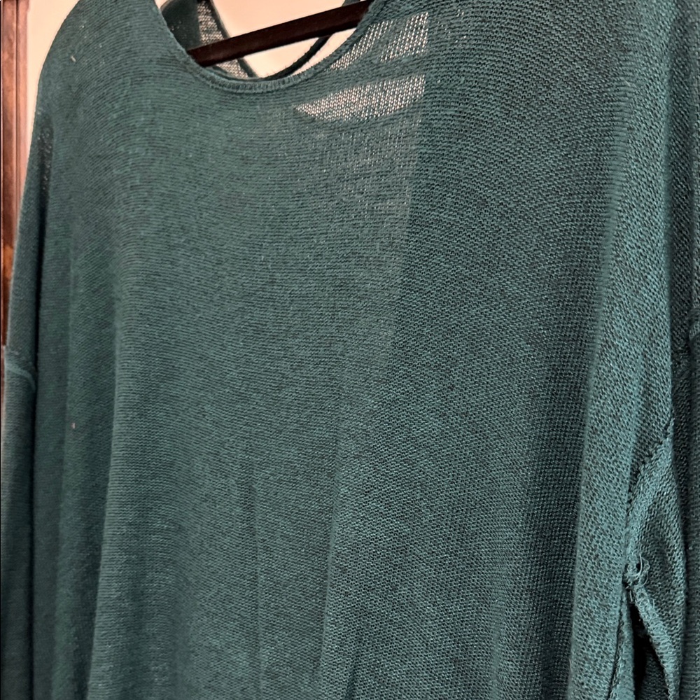 Free People Teal Crew Neck Sweater - Picture 2 of 8